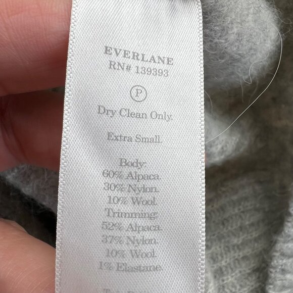 Everlane  Alpaca Wool Blend Mock Neck Sweater Gray Size XS - Picture 7 of 8